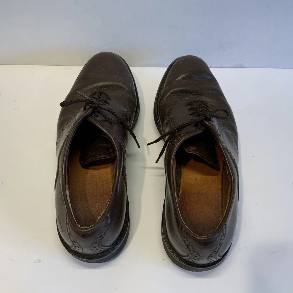 Johnson & Murphy Men's Leather Golf Shoes Waterproof Sz 10M Italy‎ Soft Spikes